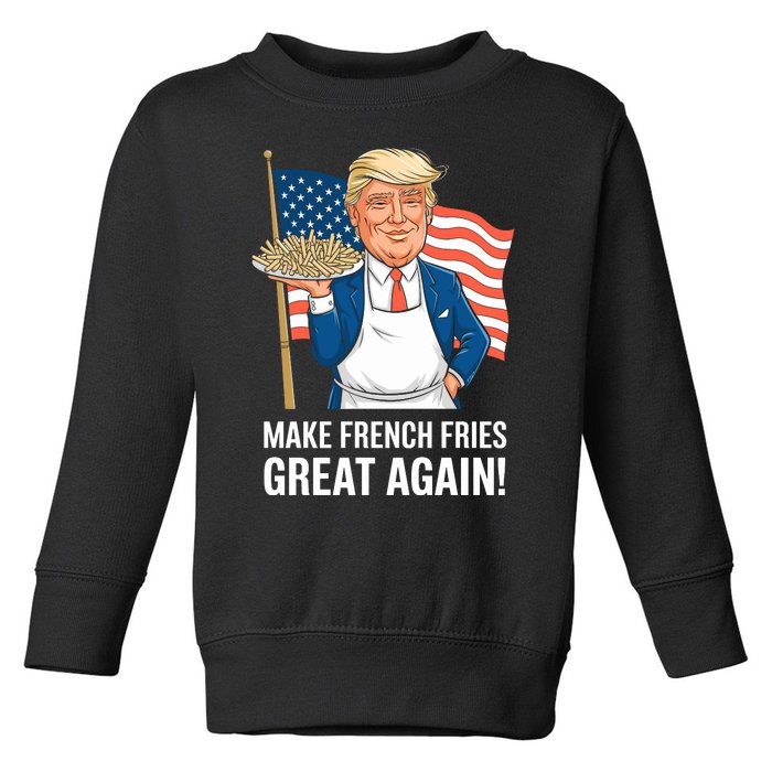 Donald Trump 2024 French Fry Make French Fries Great Again 2024 Magadonalds Toddler Sweatshirt