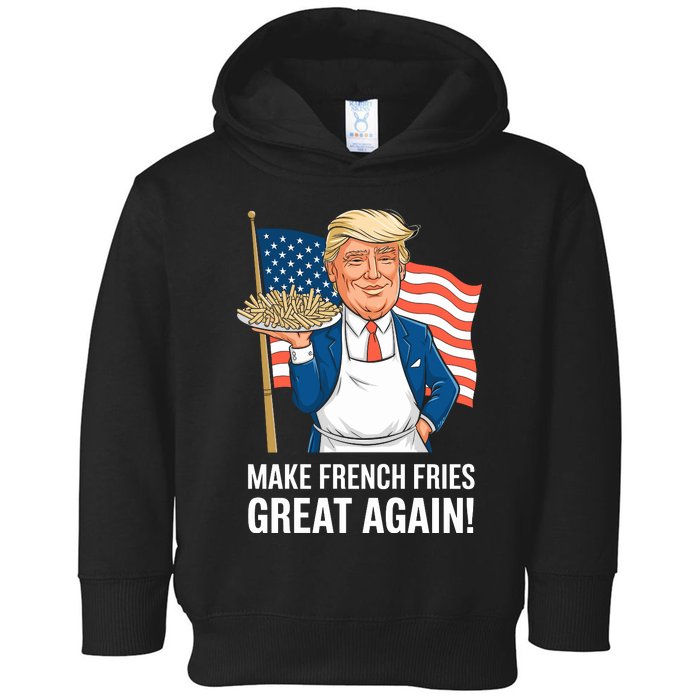 Donald Trump 2024 French Fry Make French Fries Great Again 2024 Magadonalds Toddler Hoodie