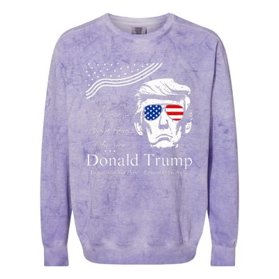 Donald Trump 2024 45th & 47th President Inauguration Day Colorblast Crewneck Sweatshirt