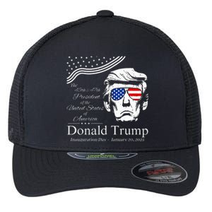 Donald Trump 2024 45th & 47th President Inauguration Day Flexfit Unipanel Trucker Cap