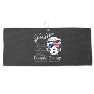 Donald Trump 2024 45th & 47th President Inauguration Day Large Microfiber Waffle Golf Towel