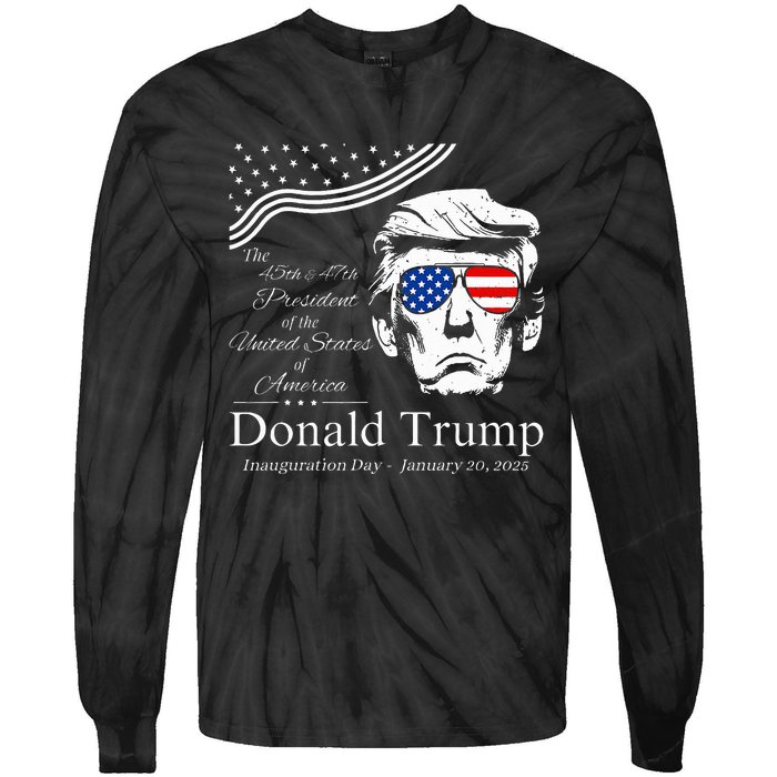 Donald Trump 2024 45th & 47th President Inauguration Day Tie-Dye Long Sleeve Shirt