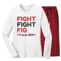 Donald Trump 2024 Trump Fight President Election Women's Long Sleeve Flannel Pajama Set 