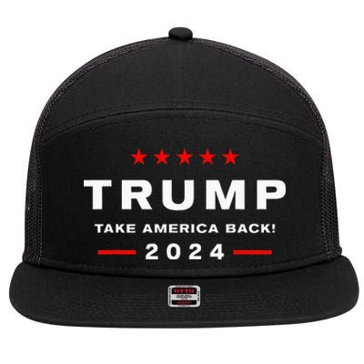 Donald Trump 2024 Take America Back Election 7 Panel Mesh Trucker Snapback Hat