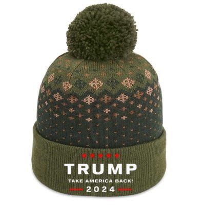 Donald Trump 2024 Take America Back Election The Baniff Cuffed Pom Beanie