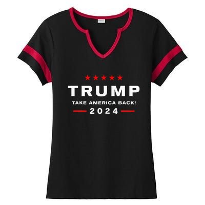 Donald Trump 2024 Take America Back Election The Return Ladies Halftime Notch Neck Tee