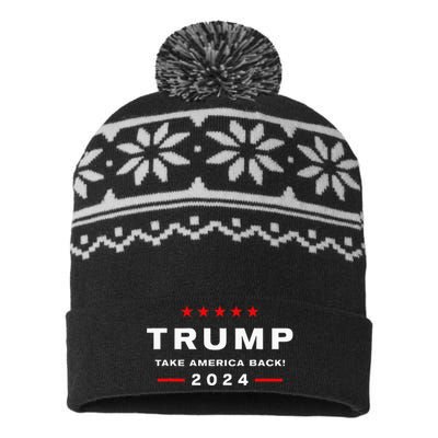 Donald Trump 2024 Take America Back Election The Return USA-Made Snowflake Beanie