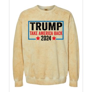 Donald Trump 2024 Take America Back Donald Trump 2024 Colorblast Crewneck Sweatshirt