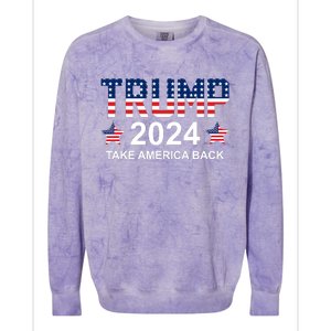 Donald Trump 2024 Take America Back Colorblast Crewneck Sweatshirt