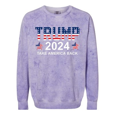 Donald Trump 2024 Take America Back Colorblast Crewneck Sweatshirt