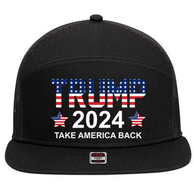 Donald Trump 2024 Take America Back 7 Panel Mesh Trucker Snapback Hat