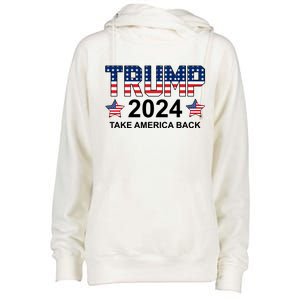 Donald Trump 2024 Take America Back Womens Funnel Neck Pullover Hood