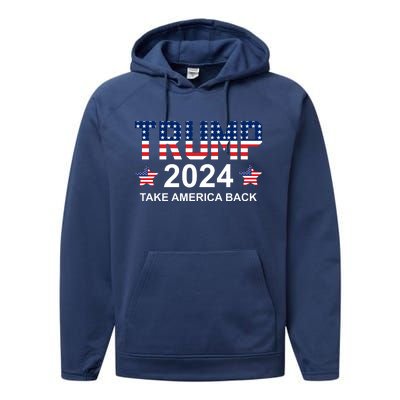 Donald Trump 2024 Take America Back Performance Fleece Hoodie