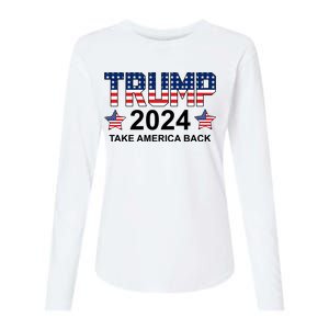 Donald Trump 2024 Take America Back Womens Cotton Relaxed Long Sleeve T-Shirt