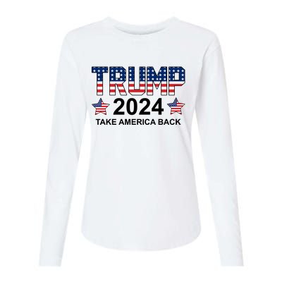 Donald Trump 2024 Take America Back Womens Cotton Relaxed Long Sleeve T-Shirt