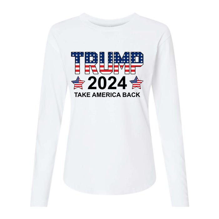 Donald Trump 2024 Take America Back Womens Cotton Relaxed Long Sleeve T-Shirt