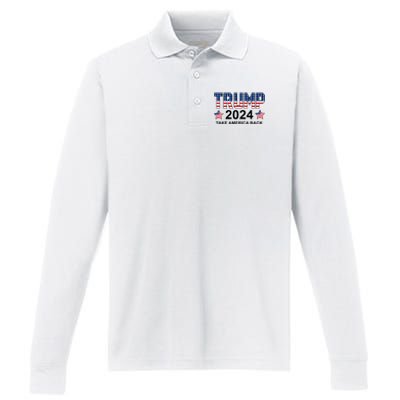 Donald Trump 2024 Take America Back Performance Long Sleeve Polo