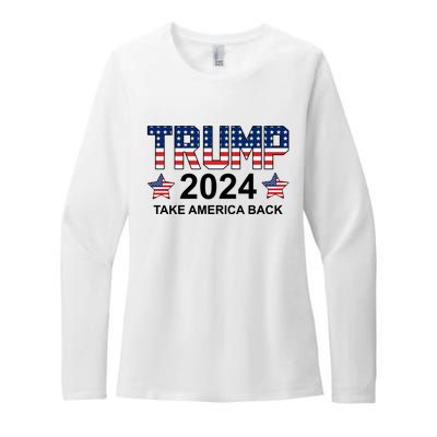 Donald Trump 2024 Take America Back Womens CVC Long Sleeve Shirt