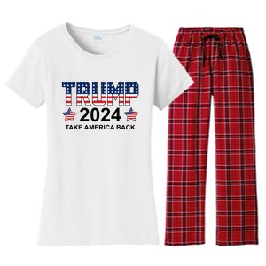 Donald Trump 2024 Take America Back Women's Flannel Pajama Set