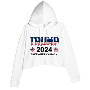 Donald Trump 2024 Take America Back Crop Fleece Hoodie