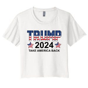 Donald Trump 2024 Take America Back Women's Crop Top Tee