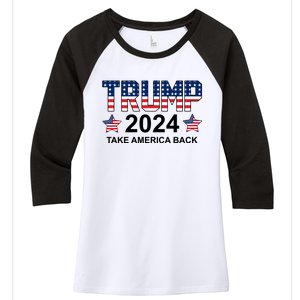 Donald Trump 2024 Take America Back Women's Tri-Blend 3/4-Sleeve Raglan Shirt