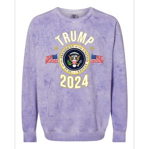 Donald Trump 2024 Presidential Seal Colorblast Crewneck Sweatshirt