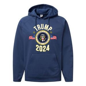 Donald Trump 2024 Presidential Seal Performance Fleece Hoodie