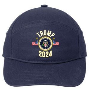 Donald Trump 2024 Presidential Seal 7-Panel Snapback Hat