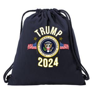 Donald Trump 2024 Presidential Seal Drawstring Bag