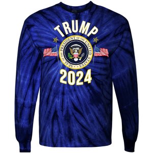 Donald Trump 2024 Presidential Seal Tie-Dye Long Sleeve Shirt