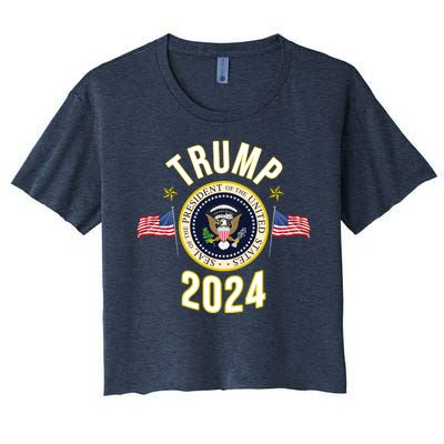 Donald Trump 2024 Presidential Seal Women's Crop Top Tee