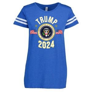 Donald Trump 2024 Presidential Seal Enza Ladies Jersey Football T-Shirt