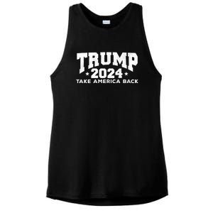 Donald Trump 2024 Take America Back Ladies PosiCharge Tri-Blend Wicking Tank