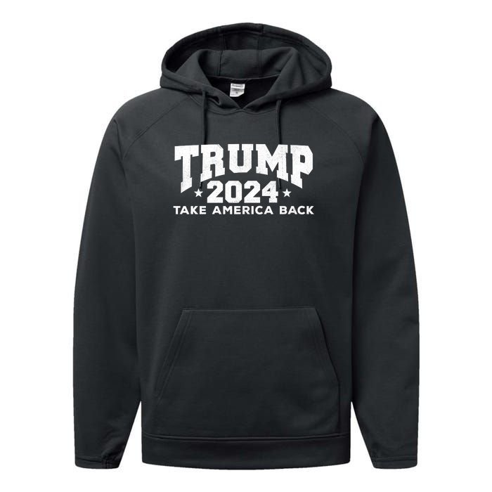 Donald Trump 2024 Take America Back Performance Fleece Hoodie