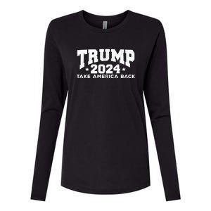 Donald Trump 2024 Take America Back Womens Cotton Relaxed Long Sleeve T-Shirt