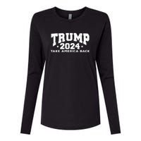 Donald Trump 2024 Take America Back Womens Cotton Relaxed Long Sleeve T-Shirt