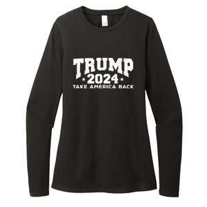 Donald Trump 2024 Take America Back Womens CVC Long Sleeve Shirt