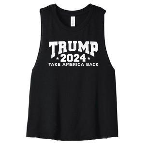 Donald Trump 2024 Take America Back Women's Racerback Cropped Tank