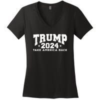 Donald Trump 2024 Take America Back Women's V-Neck T-Shirt