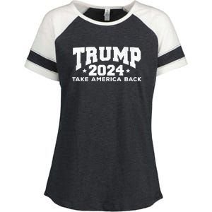 Donald Trump 2024 Take America Back Enza Ladies Jersey Colorblock Tee