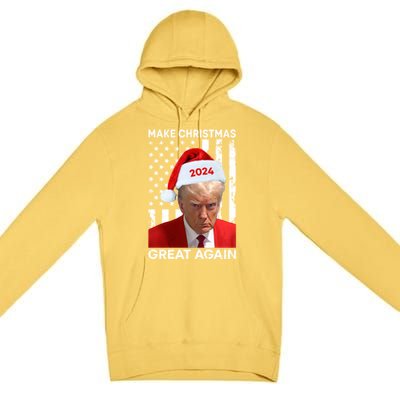 Donald Trump 2024 Make Christmas Great Again American Flag Cool Gift Premium Pullover Hoodie