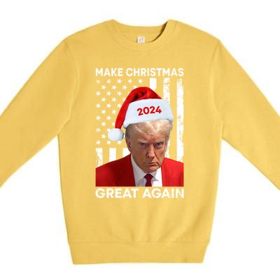 Donald Trump 2024 Make Christmas Great Again American Flag Cool Gift Premium Crewneck Sweatshirt