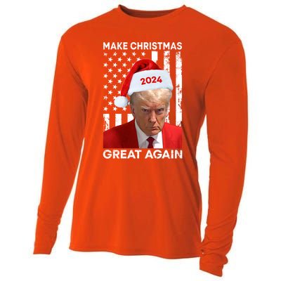 Donald Trump 2024 Make Christmas Great Again American Flag Cool Gift Cooling Performance Long Sleeve Crew