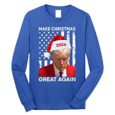 Donald Trump 2024 Make Christmas Great Again American Flag Cool Gift Long Sleeve Shirt