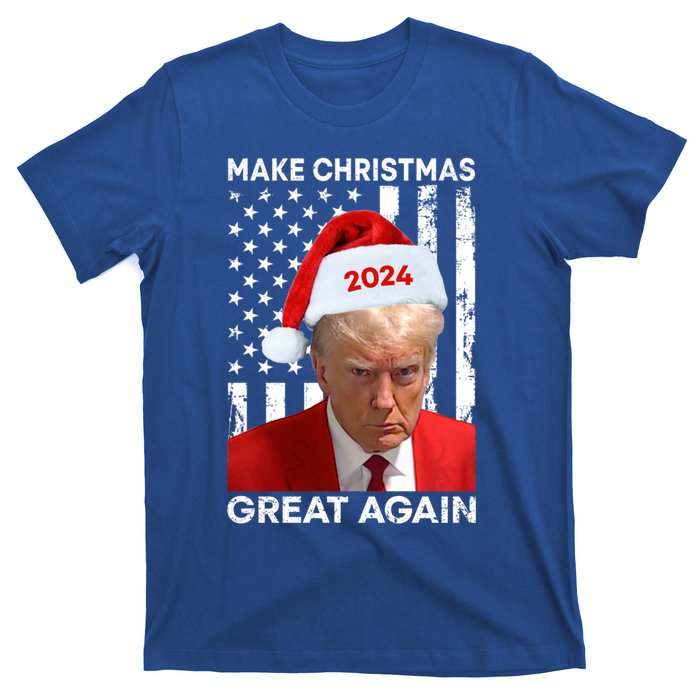 Donald Trump 2024 Make Christmas Great Again American Flag Cool Gift T-Shirt