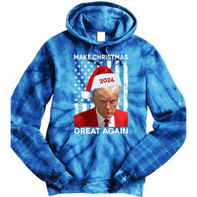 Donald Trump 2024 Make Christmas Great Again American Flag Cool Gift Tie Dye Hoodie