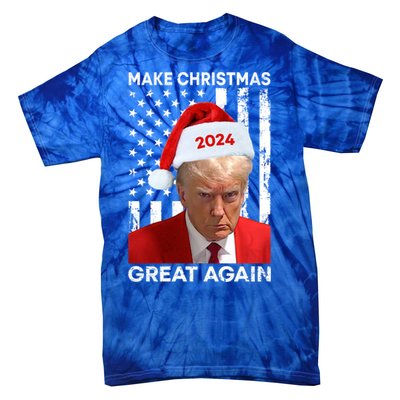 Donald Trump 2024 Make Christmas Great Again American Flag Cool Gift Tie-Dye T-Shirt