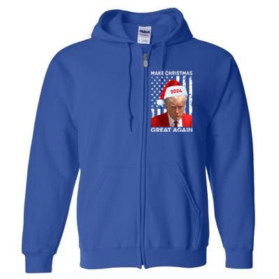 Donald Trump 2024 Make Christmas Great Again American Flag Cool Gift Full Zip Hoodie