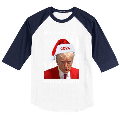 Donald Trump 2024 Make Christmas Great Again American Flag Cool Gift Baseball Sleeve Shirt